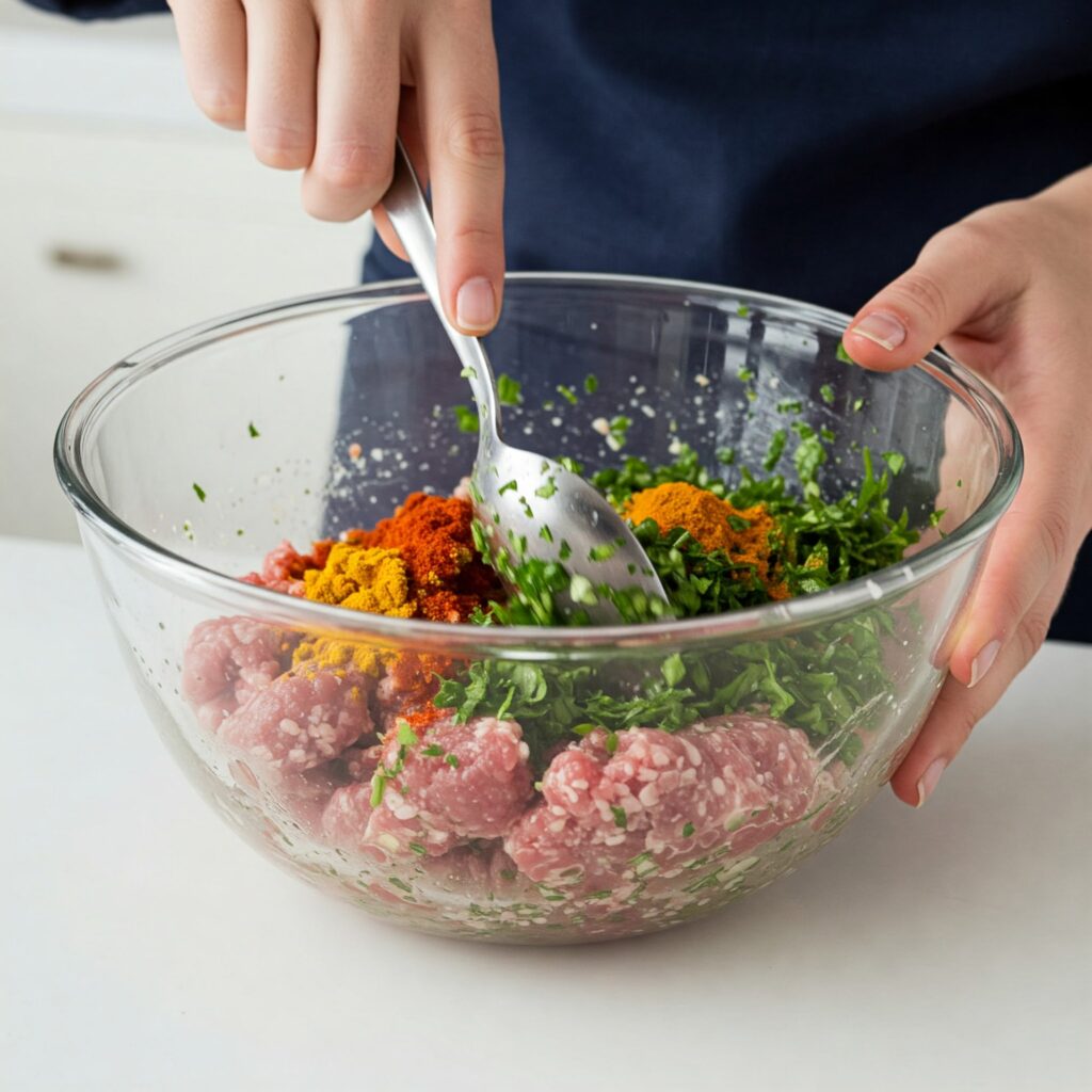 Step-by-step preparation of lamb meatballs