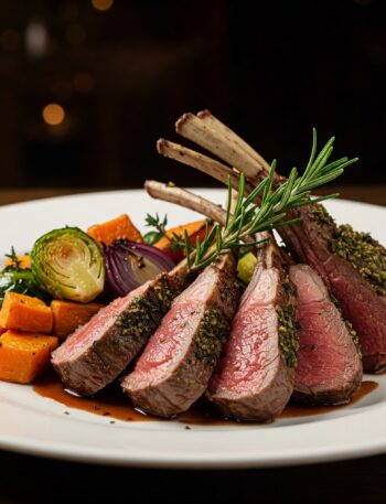 Herb-Crusted Rack of Lamb with Roasted Vegetables