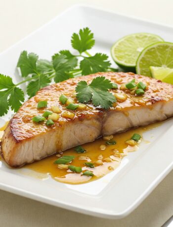 Paleo swordfish steak with ginger-lime glaze