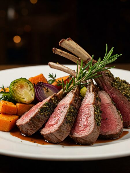 Herb-Crusted Rack of Lamb with Roasted Vegetables